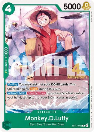 Image of Monkey.D.Luffy (030) (OP17-030) - The World's Strongest Warriors Release Event Cards