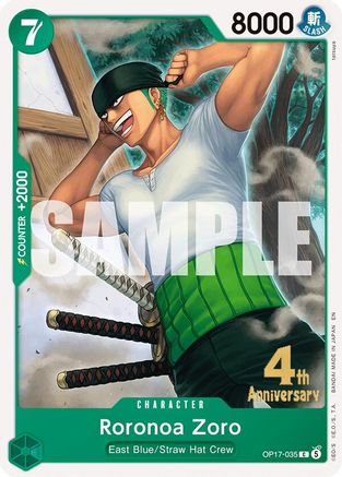 Image of Roronoa Zoro (035) (OP17-035) - The World's Strongest Warriors Release Event Cards