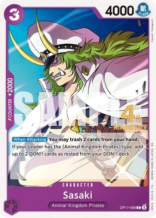 Image of Sasaki (OP17-068) - The World's Strongest Warriors Release Event Cards