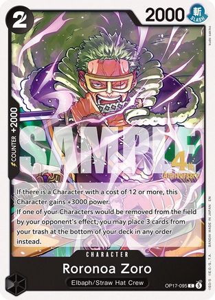 Image of Roronoa Zoro (095) (OP17-095) - The World's Strongest Warriors Release Event Cards