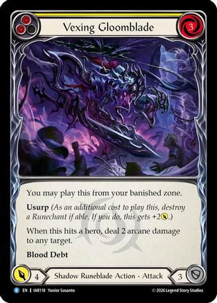 Image of Vexing Gloomblade (Yellow) (IAR118) - Usurp the Shadow Throne