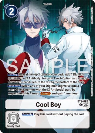 Image of Cool Boy (Tamer's Selection Box Ver. X Antibody) (BT9-092) - Digimon Promotion Cards Foil