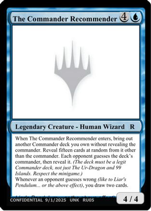 Image of The Commander Recommender (UNK-) - Un-Known Event Playtest Cards