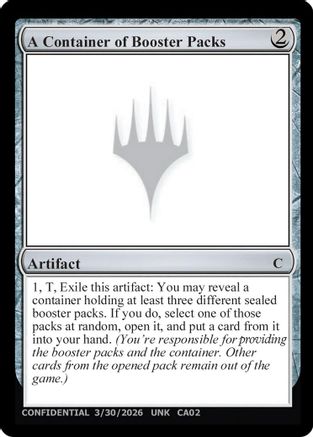 Image of A Container of Booster Packs (UNK-) - Un-Known Event Playtest Cards