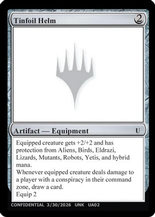 Image of Tinfoil Helm (UNK-) - Un-Known Event Playtest Cards