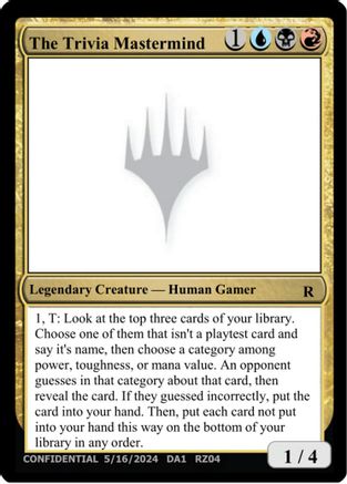 Image of The Trivia Mastermind (UNK-) - Un-Known Event Playtest Cards