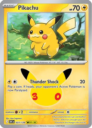 Image of Pikachu 023/128  - Holofoil ME 30th Celebration - None
