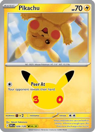 Image of Pikachu - 026/128 [ME 30th Celebration] - Holofoil
