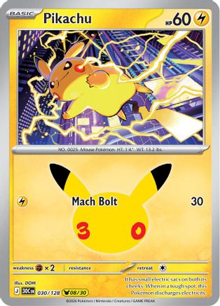 Image of Pikachu - 030/128 [ME 30th Celebration] - Holofoil