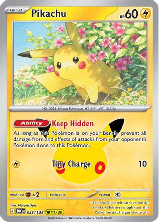 Image of Pikachu 033/128  - Holofoil ME 30th Celebration - None