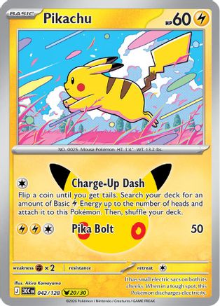 Image of Pikachu 042/128  - Holofoil ME 30th Celebration - None