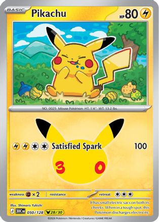 Image of Pikachu - 050/128 [ME 30th Celebration] - Holofoil