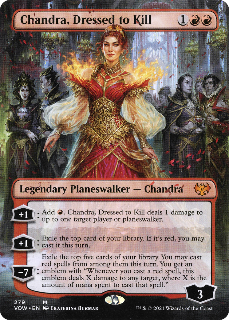 Image of Chandra, Dressed to Kill (Borderless) [Innistrad: Crimson Vow]