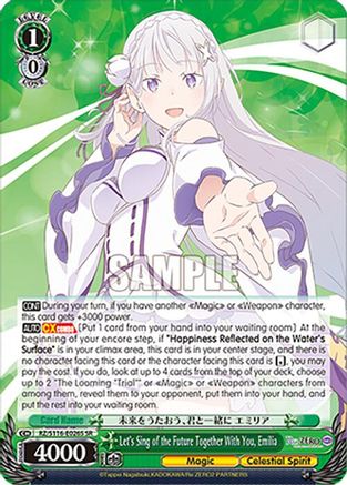Image of Let's Sing of the Future Together With You, Emilia (SR) (RZ/S116-E026S) - Re:ZERO -Starting Life in Another World- Vol.3