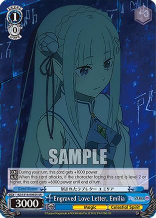 Image of Engraved Love Letter, Emilia (SR) (RZ/S116-E092S) - Re:ZERO -Starting Life in Another World- Vol.3