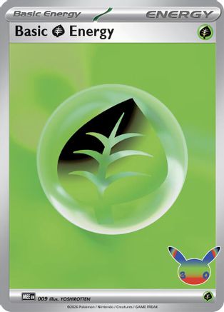 Image of Basic Grass Energy (30th Celebration) 009  - Holofoil MEE Mega Evolution Energies - Futuristic Rare