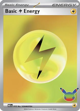 Image of Basic Lightning Energy (30th Celebration) 012  - Holofoil MEE Mega Evolution Energies - Futuristic Rare