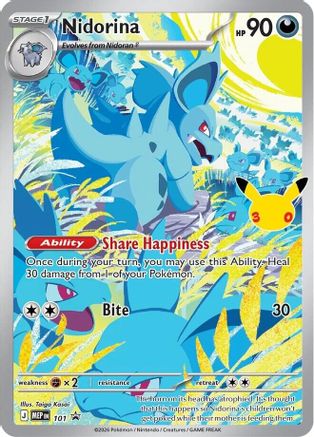 Image of Nidorina (30th Celebration) 101  - Holofoil ME Mega Evolution Promo - Promo