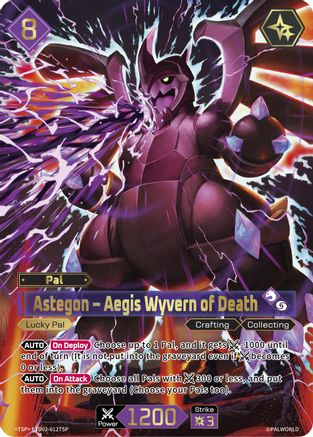 Image of Astegon - Aegis Wyvern of Death (TSP) (ETD02-012TSP) - TD02 Dawn of Palpagos GreenPurple Foil