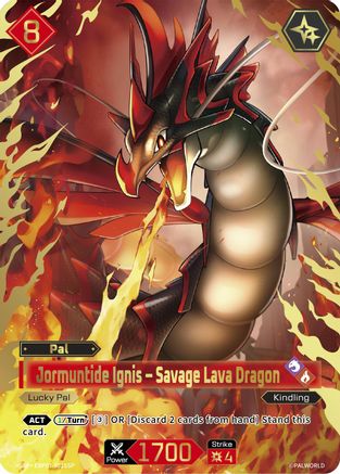 Image of Jormuntide Ignis - Savage Lava Dragon (SSP) (EBP01-001SSP) - BP01 Dawn of Palpagos Foil