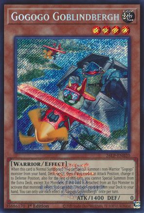 Image of Gogogo Goblindbergh (Emblazoned Secret Rare) (26LP-EN020) - Limited Pack World Championship 2026 1st Edition