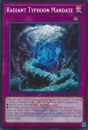 Image of Radiant Typhoon Mandate (Emblazoned Secret Rare) (26LP-EN015) - Limited Pack World Championship 2026 1st Edition