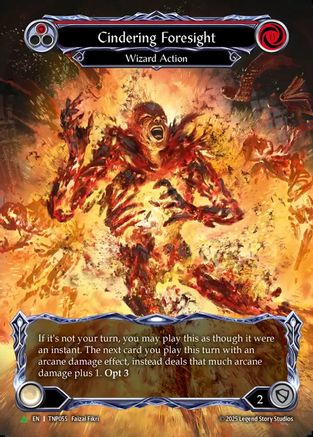 Image of Cindering Foresight (Red) - TNP055 (TNP055) - Flesh and Blood: Promo Cards Cold Foil