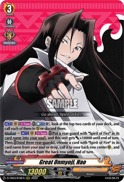 Image of Great Onmyoji, Hao (D-TB03/018EN) [Shaman King]