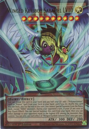 Image of Winged Kuriboh Sabatiel LV10 (Extended Art) (MAMO-EN006) - Magnificent Monsters 1st Edition