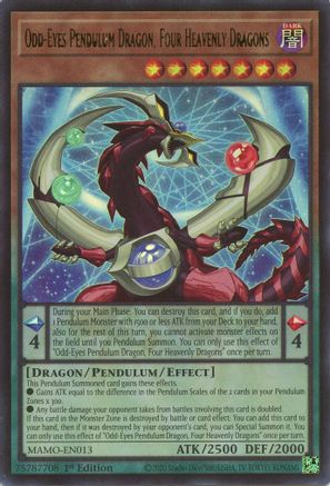 Image of Odd-Eyes Pendulum Dragon, Four Heavenly Dragons (MAMO-EN013) - Magnificent Monsters 1st Edition