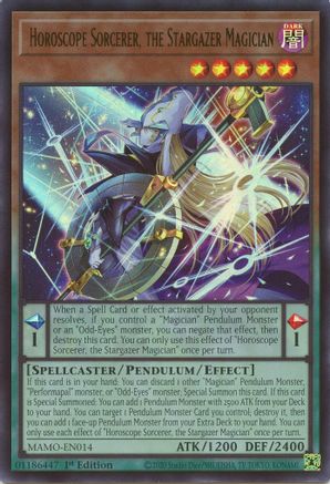 Image of Horoscope Sorcerer, the Stargazer Magician (MAMO-EN014) - Magnificent Monsters 1st Edition