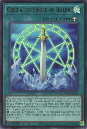 Image of Orichalcos Sword of Sealing (MAMO-EN022) - Magnificent Monsters 1st Edition