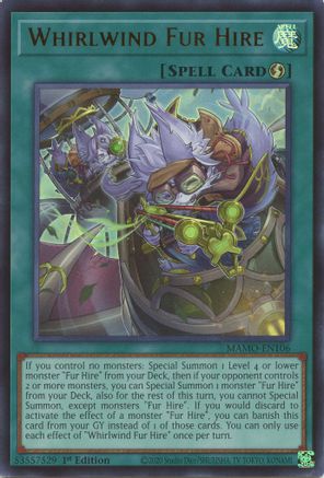 Image of Whirlwind Fur Hire (MAMO-EN106) - Magnificent Monsters 1st Edition