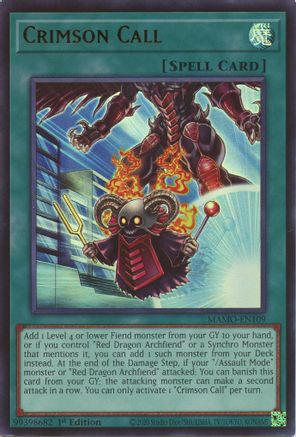 Image of Crimson Call (MAMO-EN109) - Magnificent Monsters 1st Edition