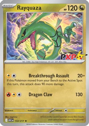 Image of Rayquaza (Cosmos Holo) 153/217  - Holofoil Miscellaneous Cards & Products - Rare