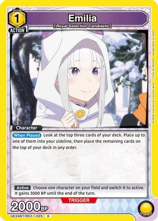 Image of Emilia (025) (UE24BT/REZ-1-025) - UE24BT ReZERO Starting Life in Another World Foil