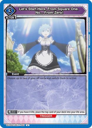 Image of Let's Start Here, From Square One. No... From Zero! (UE24BT/REZ-1-061) - UE24BT ReZERO Starting Life in Another World