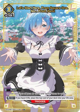 Image of Let's Start Here, From Square One. No... From Zero! (U*) (UE24BT/REZ-1-061) - UE24BT ReZERO Starting Life in Another World Foil