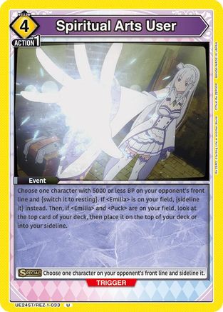Image of Spiritual Arts User (UE24ST/REZ-1-033) - UE24ST ReZERO Starting Life in Another World Starter Deck