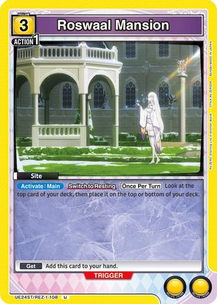 Image of Roswaal Mansion (UE24ST/REZ-1-108) - UE24ST ReZERO Starting Life in Another World Starter Deck