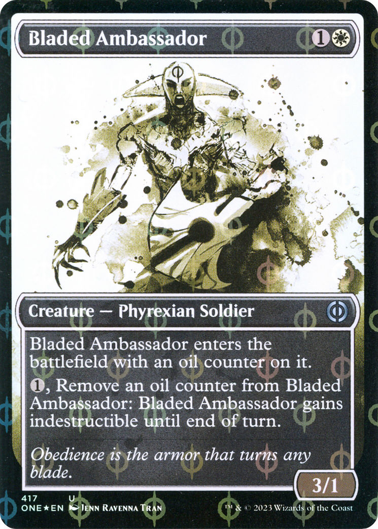 Image of Bladed Ambassador (Showcase Ichor Step-and-Compleat Foil) [Phyrexia: All Will Be One]