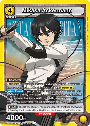 Image of Mikasa Ackermann (008) (UEX07BT/AOT-2-008) - UEX07BT Attack on Titan Vol 2 Foil