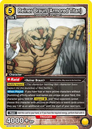 Image of Reiner Braun (Armored Titan) (019) (UEX07BT/AOT-2-019) - UEX07BT Attack on Titan Vol 2 Foil