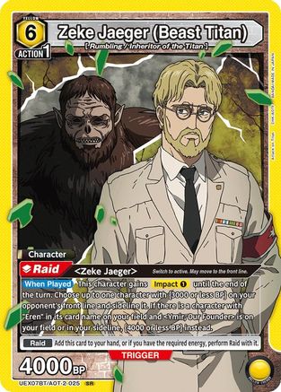 Image of Zeke Jaeger (Beast Titan) (025) (UEX07BT/AOT-2-025) - UEX07BT Attack on Titan Vol 2 Foil