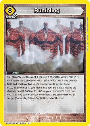 Image of Rumbling (UEX07BT/AOT-2-034) - UEX07BT Attack on Titan Vol 2 Foil