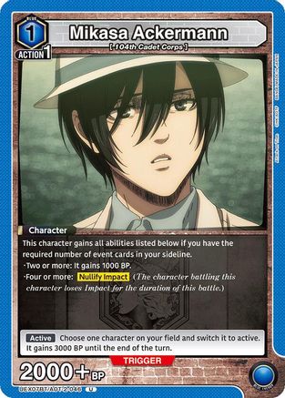 Image of Mikasa Ackermann (046) (UEX07BT/AOT-2-046) - UEX07BT Attack on Titan Vol 2