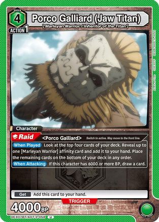 Image of Porco Galliard (Jaw Titan) (UEX07BT/AOT-2-058) - UEX07BT Attack on Titan Vol 2
