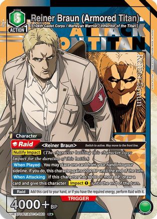 Image of Reiner Braun (Armored Titan) (060) (R*) (UEX07BT/AOT-2-060) - UEX07BT Attack on Titan Vol 2 Foil