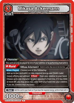 Image of Mikasa Ackermann (067) (UEX07BT/AOT-2-067) - UEX07BT Attack on Titan Vol 2 Foil