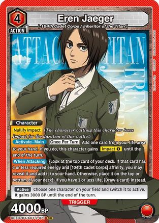 Image of Eren Jaeger (071) (UEX07BT/AOT-2-071) - UEX07BT Attack on Titan Vol 2 Foil